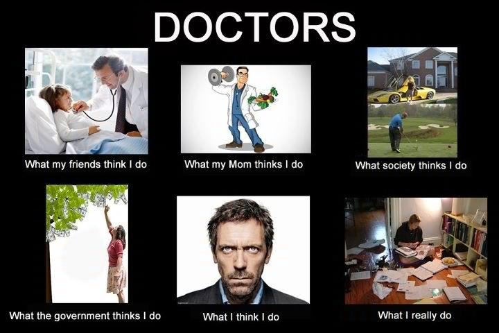 Humorous doctors expectations versus reality graphic